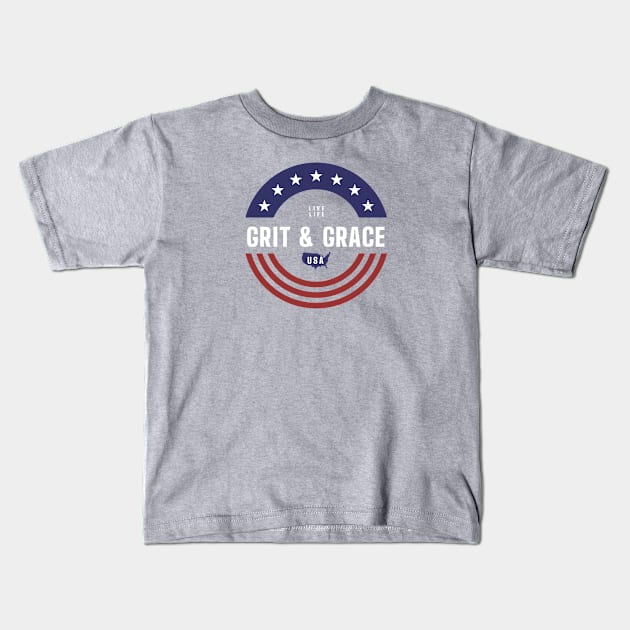 Red White & Blue Circle - Grit & Grace Kids T-Shirt by Live Life Motivated